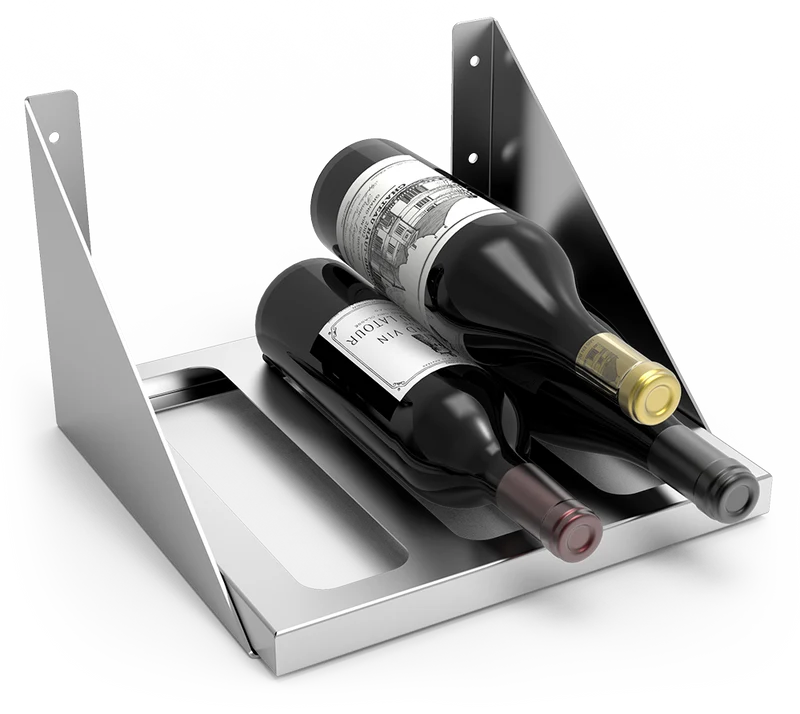 Étagère inox murale pour bouteilles de vin