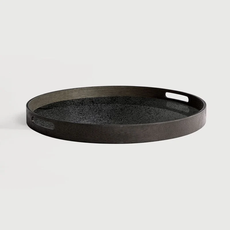 Ethnicraft Plateau en Verre Aged - Rond Ø 48 cm