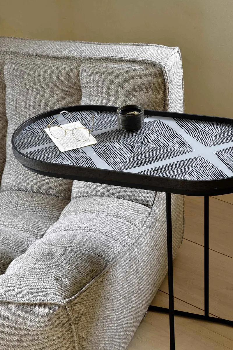 Ethnicraft Plateau en Verre Linear Squares - Ardoise