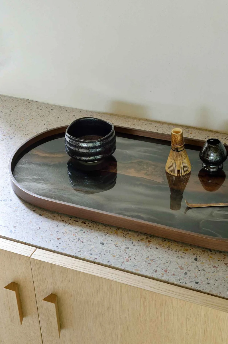 Ethnicraft Plateau en Verre Organic - Bronze