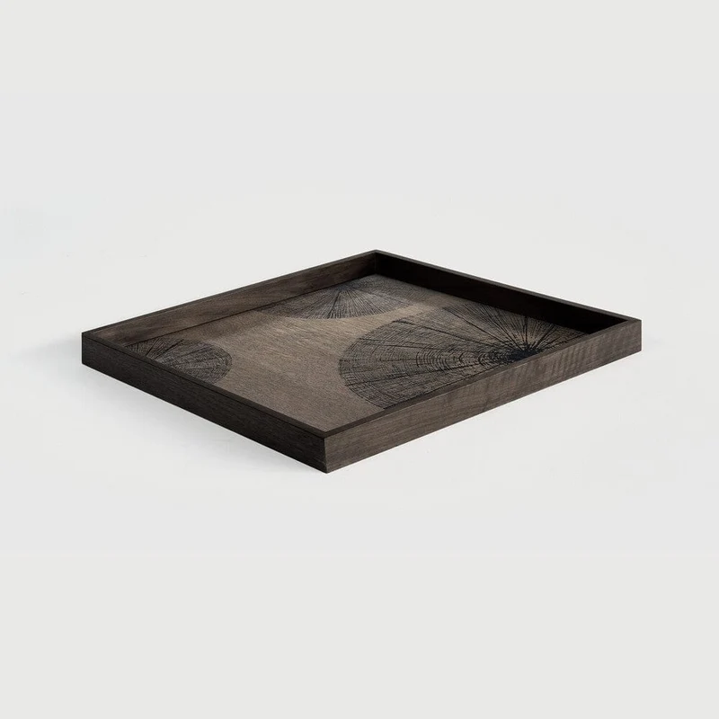 Ethnicraft Plateau Carré en Bois Slices – Noir