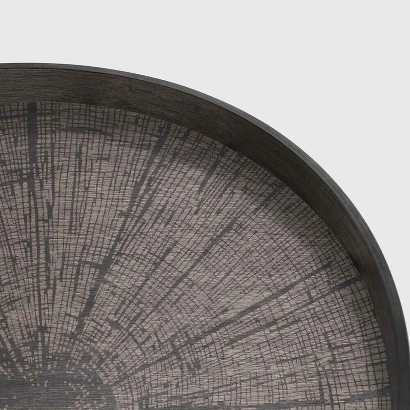Ethnicraft Plateau en Bois Slice XL – Noir Ø 92cm