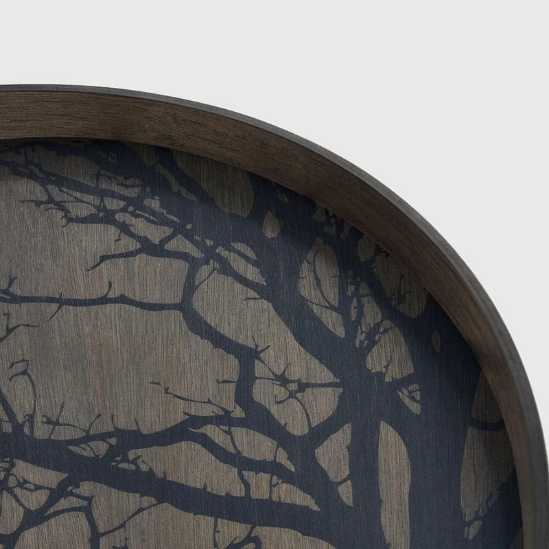 Ethnicraft Plateau en Bois Tree – Arbre Noir Ø 61cm