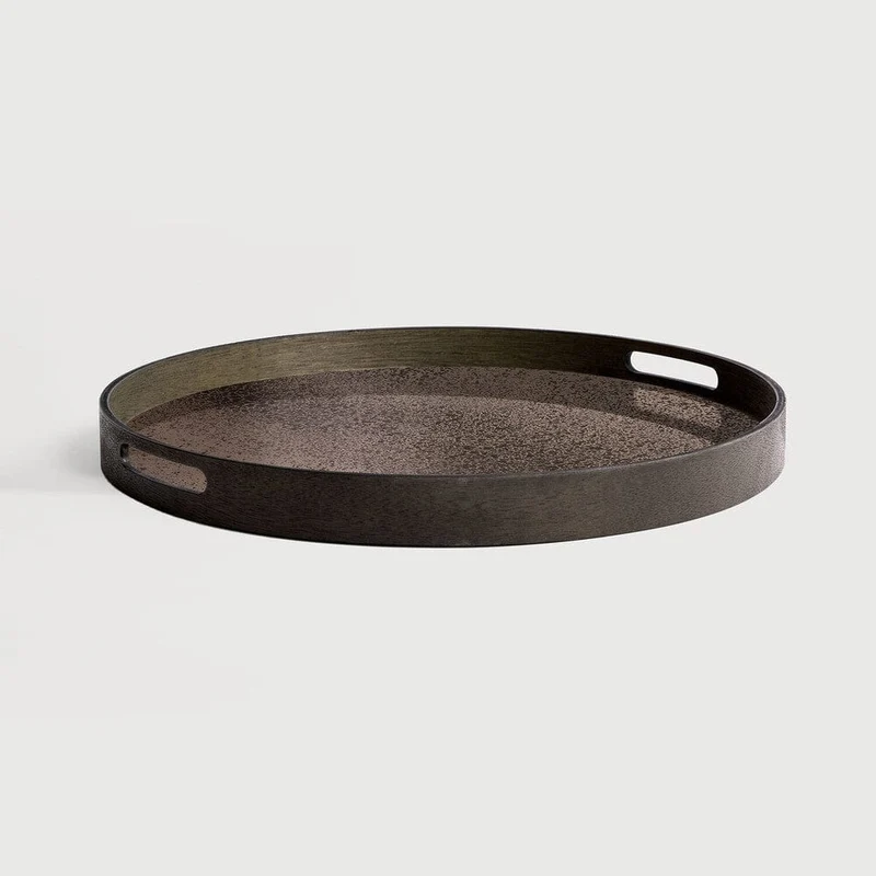 Ethnicraft Plateau en Miroir Aged – Bronze Ø 48 cm, 92 cm