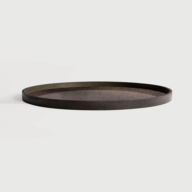Ethnicraft Plateau en Miroir Aged – Bronze Ø 48 cm, 92 cm