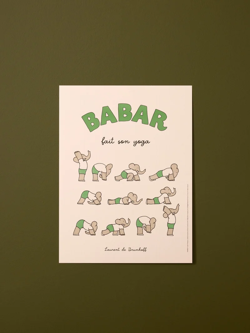 Affiche Babar Yoga - Cyrillus X Oneart