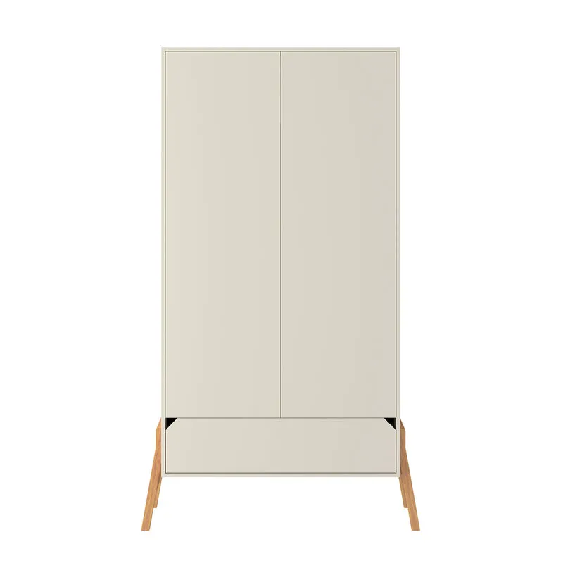 Chambre complète lit évolutif 70x140 commode à langer et armoire 2 portes Bellamy Lotta Cachemire