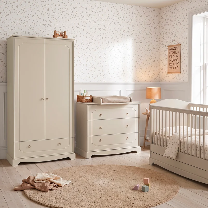 Lit évolutif 70x140 et armoire 2 portes Bellamy Royal Beige