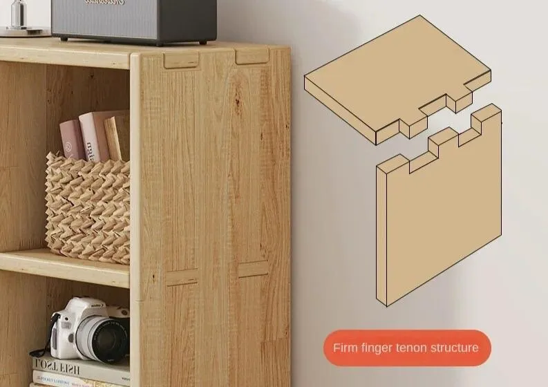 Meuble étagère bas double niveau en bois