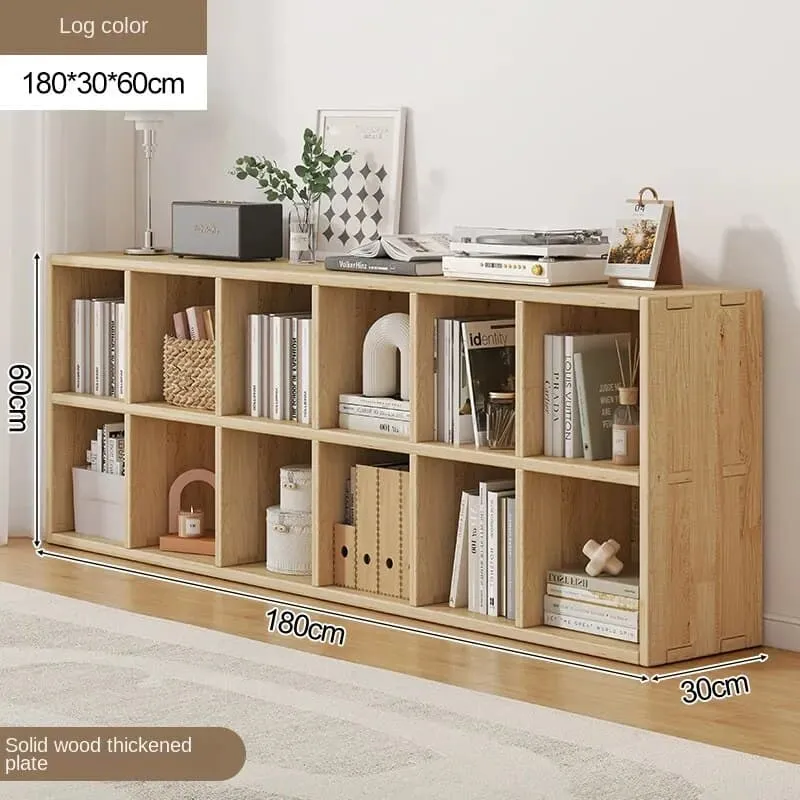 Meuble étagère bas double niveau en bois