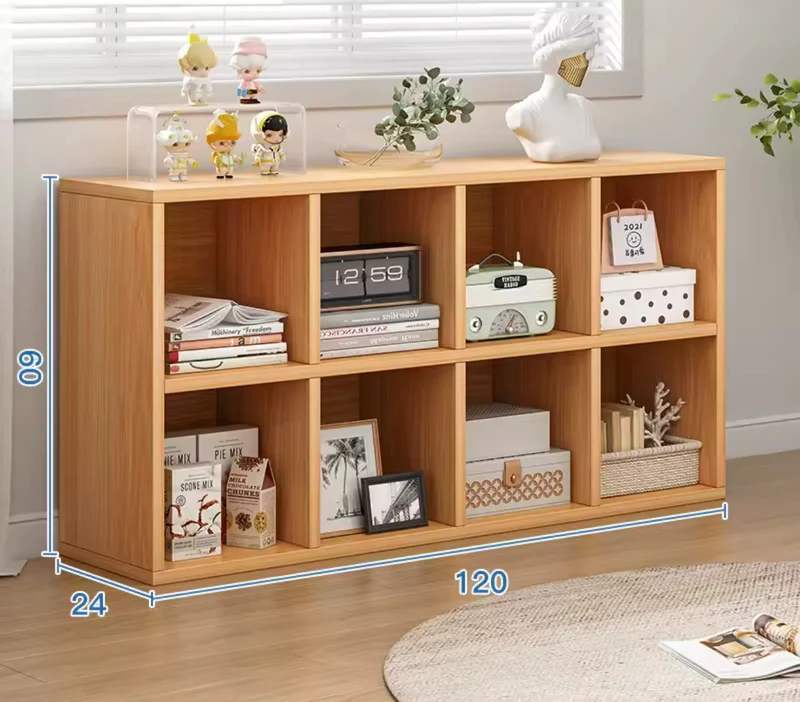 Meuble étagère bas double niveau en bois