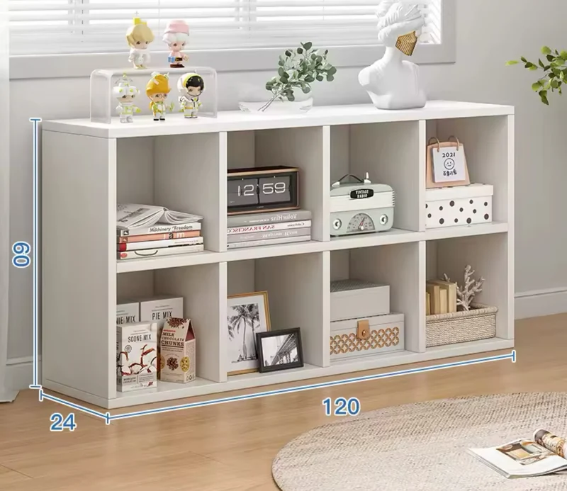 Meuble étagère bas double niveau en bois