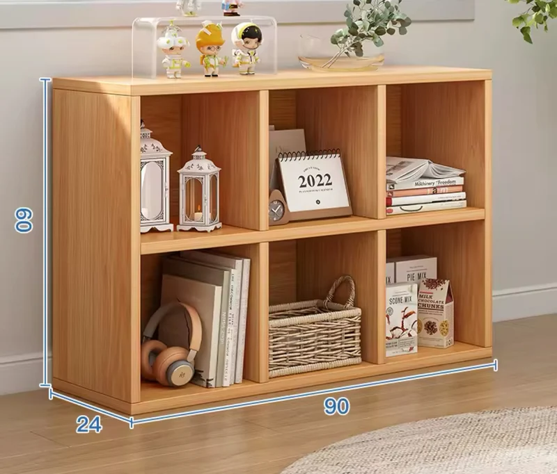 Meuble étagère bas double niveau en bois
