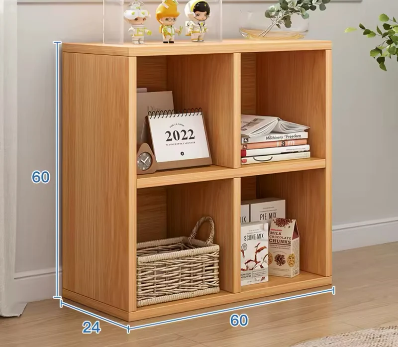 Meuble étagère bas double niveau en bois