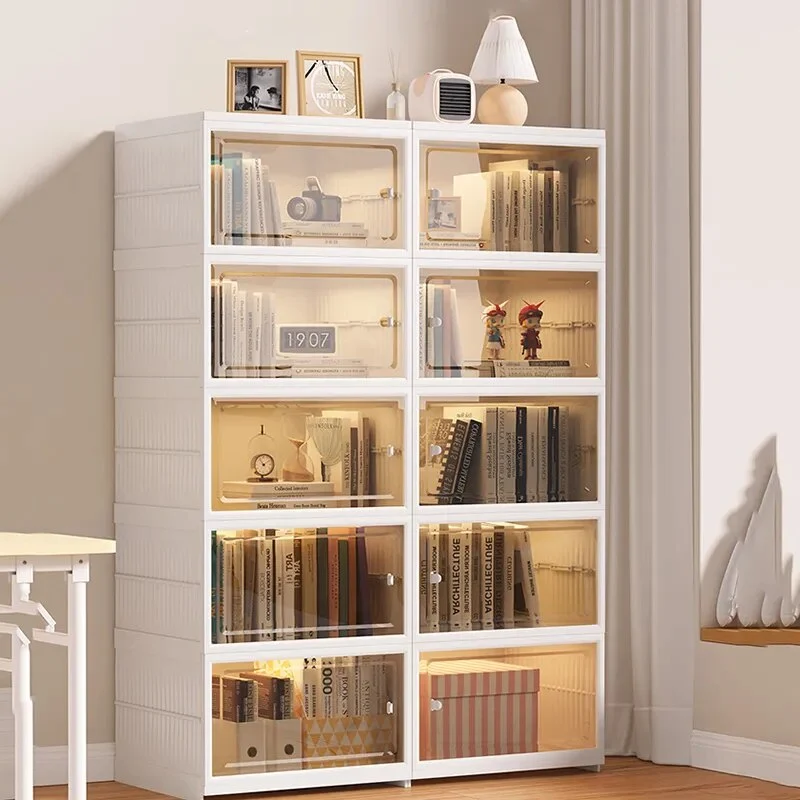 Etagère modulable cube pliable avec porte transparente
