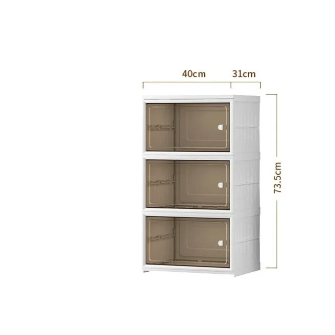 Etagère modulable cube pliable avec porte transparente