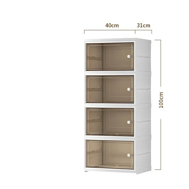 Etagère modulable cube pliable avec porte transparente