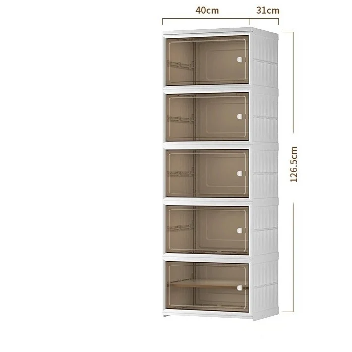 Etagère modulable cube pliable avec porte transparente