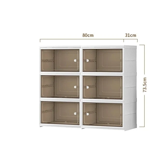 Etagère modulable cube pliable avec porte transparente