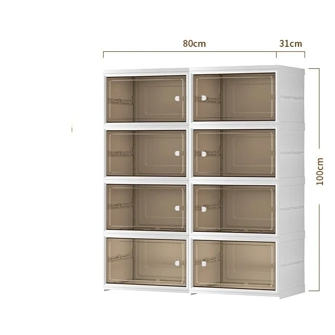 Etagère modulable cube pliable avec porte transparente