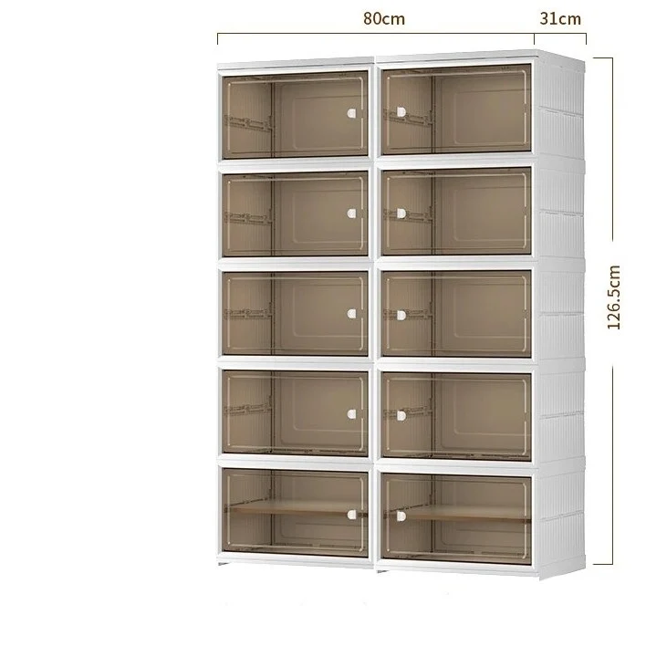 Etagère modulable cube pliable avec porte transparente
