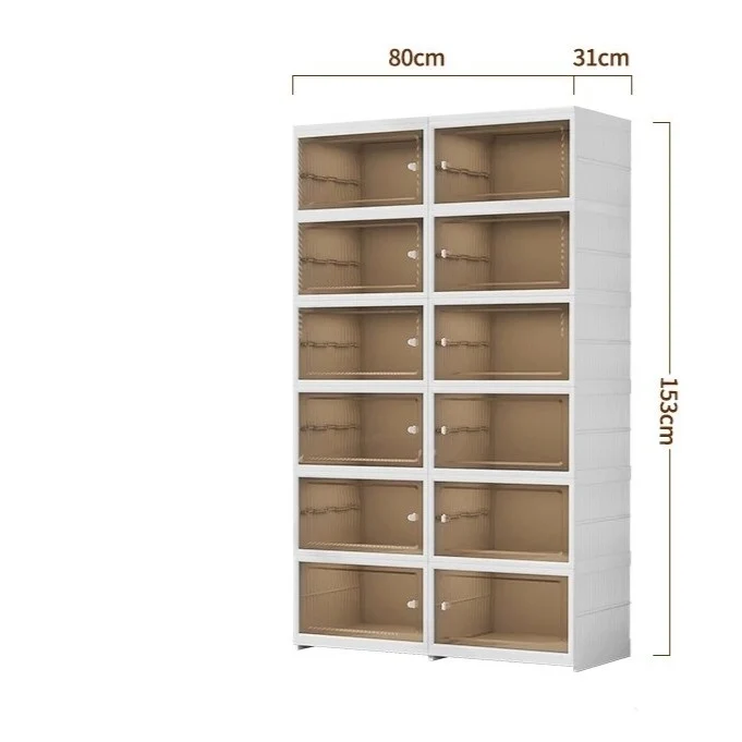 Etagère modulable cube pliable avec porte transparente