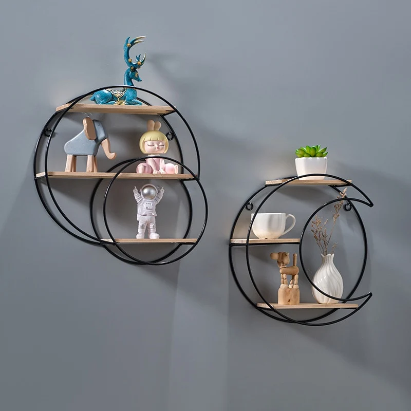 Etagère murale design métal et bois LUNA