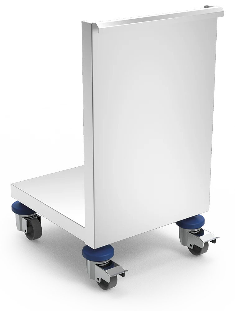 Porte inox roulante pour poubelle