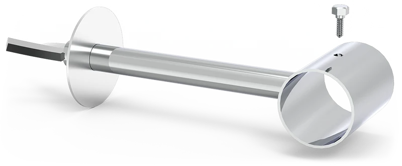 Support droit inox pour tubes a encastrer au mur