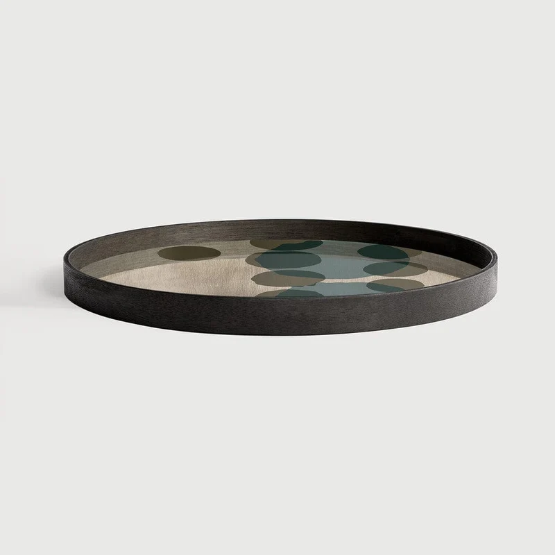 Ethnicraft Plateau en Verre Layered Dots Ø 48 cm