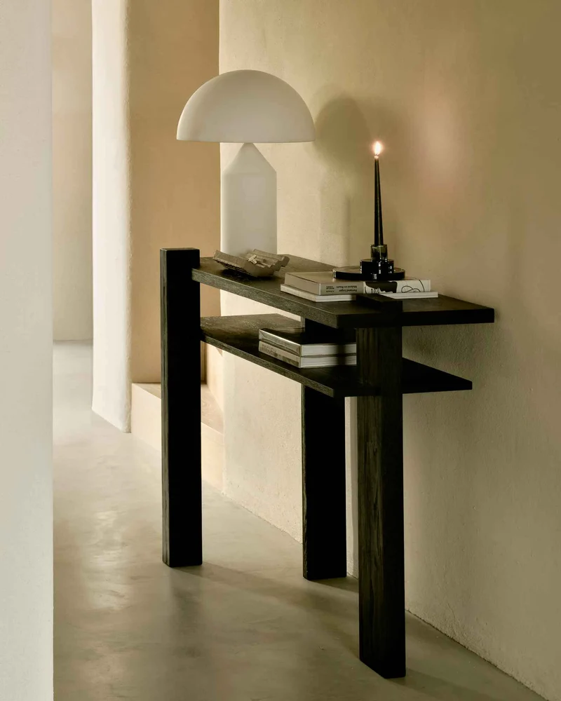 Ethnicraft Console Abstract – Teck noir
