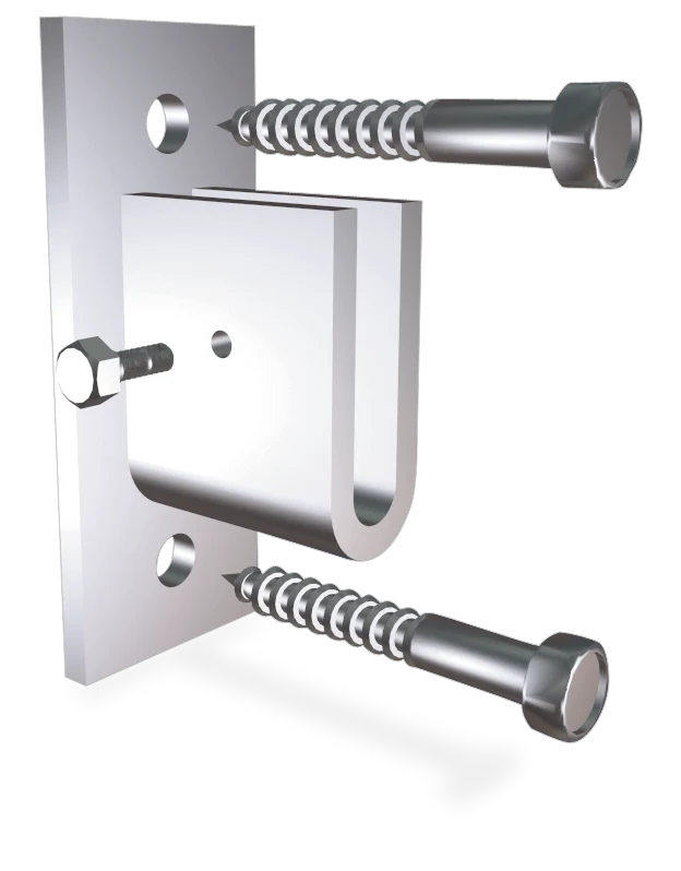 Support latéral gauche inox pour barre plate