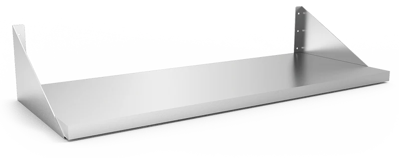Étagère inox murale avec équerres inversées