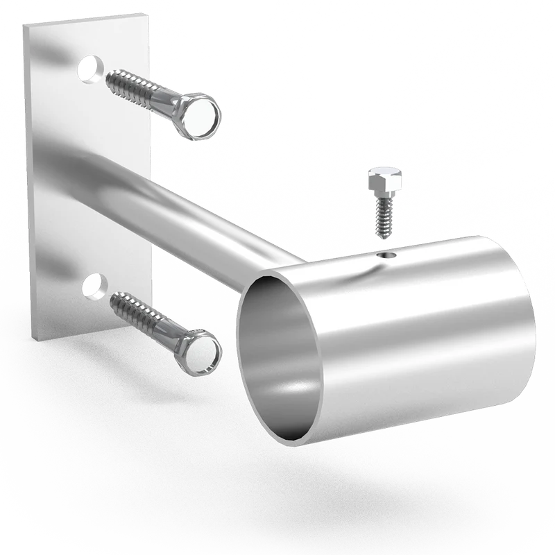 Support droit inox pour tubes a visser