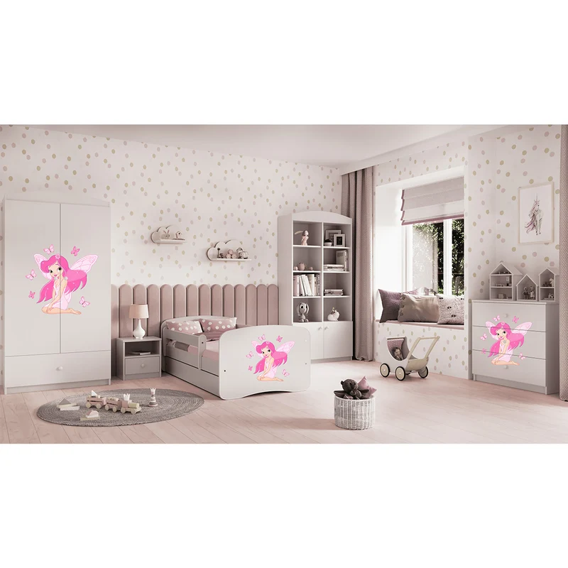 Commode 3 tiroirs Kocot Kids Babydream La fée aux papillons - Blanc
