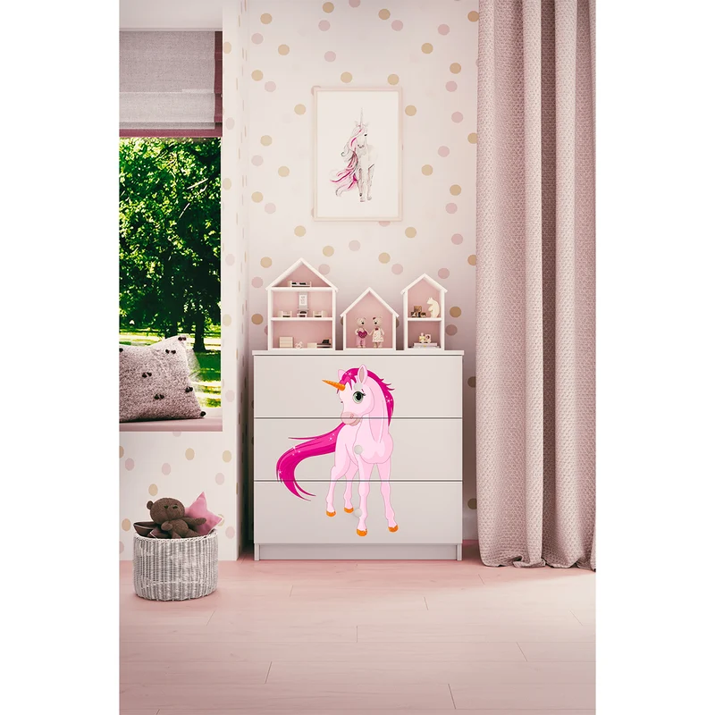 Commode 3 tiroirs Kocot Kids Babydream Licorne - Blanc
