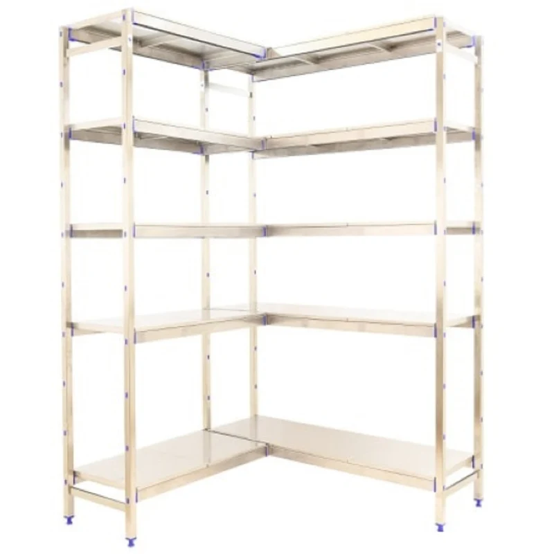 Etagère inox d'angle H1600mm 5 niveaux