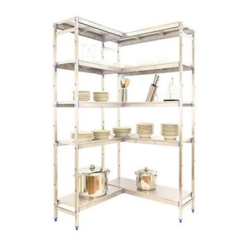 Etagère inox d'angle H1600mm 5 niveaux