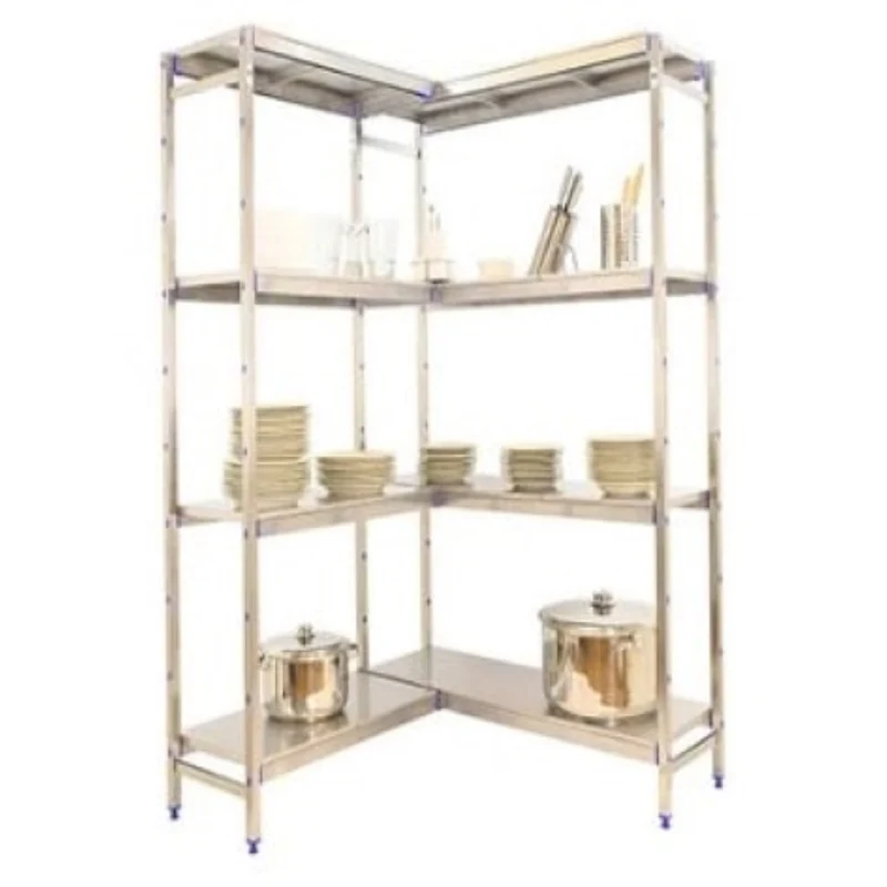 Etagère inox d'angle H1600mm 4 niveaux