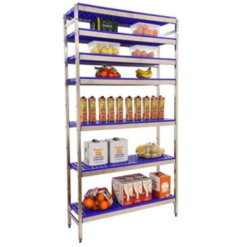 Etagère inox hauteur 2000mm 7 niveaux plastiques