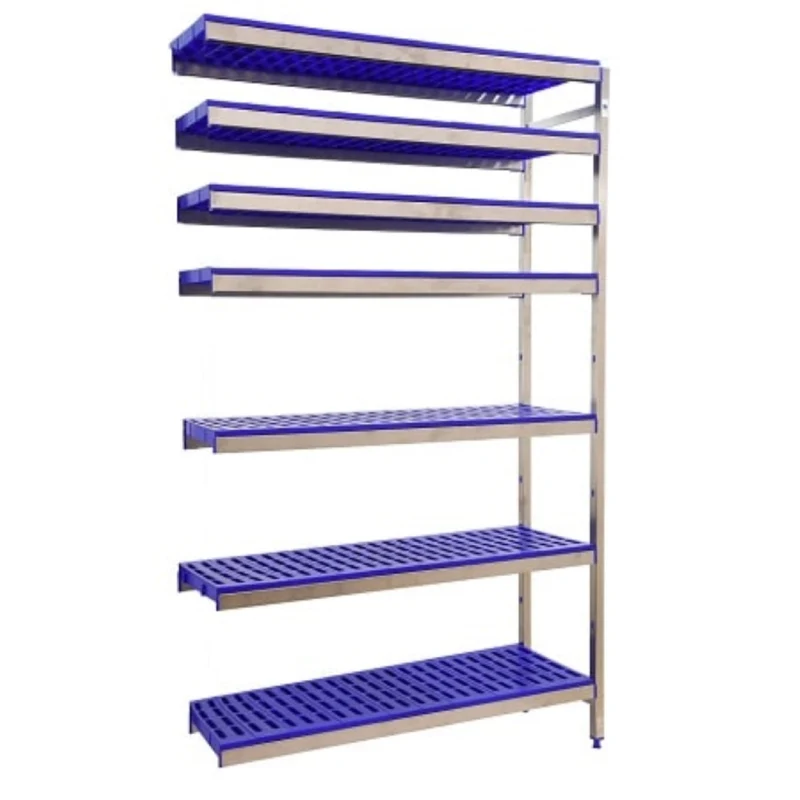 Etagère inox hauteur 2000mm 7 niveaux plastiques