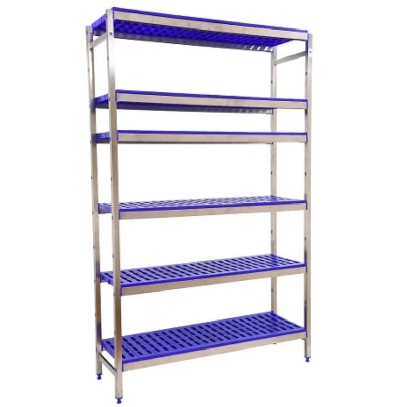 Etagère inox hauteur 2000mm 6 niveaux plastiques