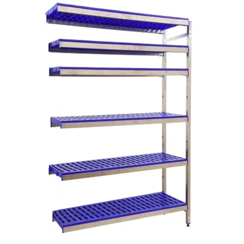 Etagère inox hauteur 2000mm 6 niveaux plastiques
