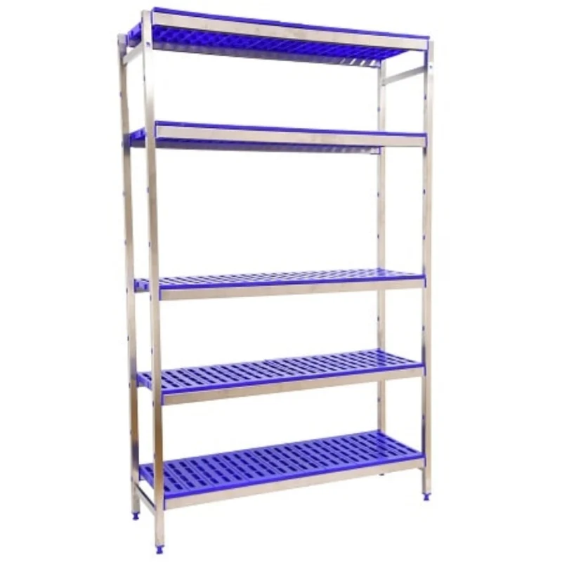 Etagère inox hauteur 2000mm 5 niveaux plastiques
