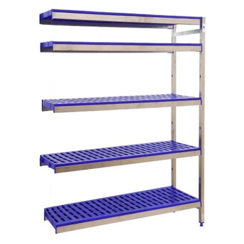 Etagère inox hauteur 2000mm 5 niveaux plastiques