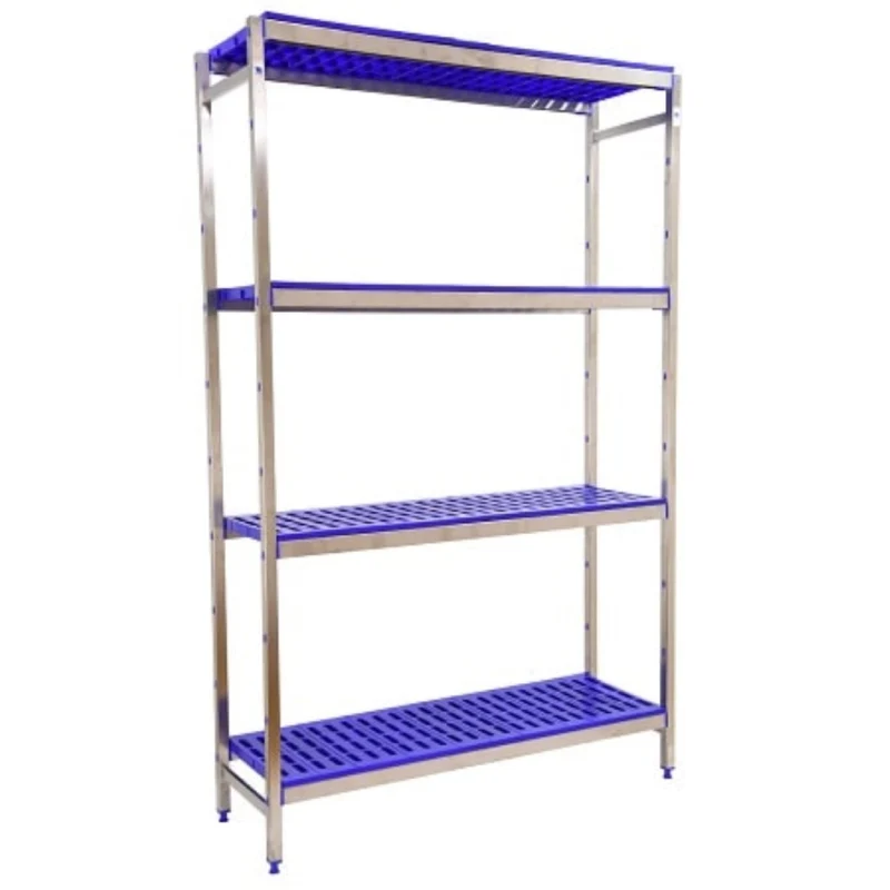 Etagère inox hauteur 2000mm 4 niveaux plastiques