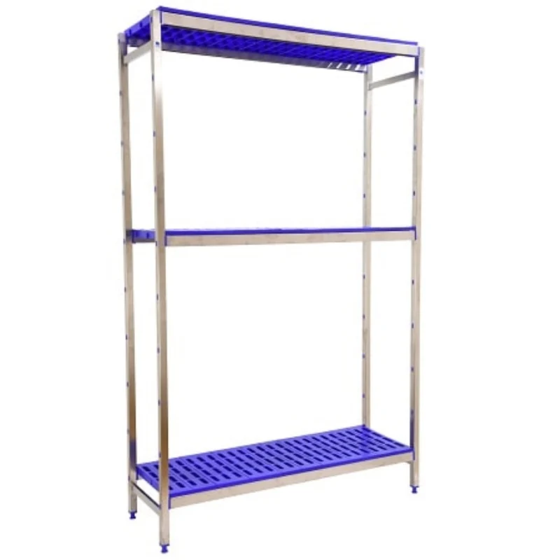 Etagère inox hauteur 2000mm 3 niveaux plastiques