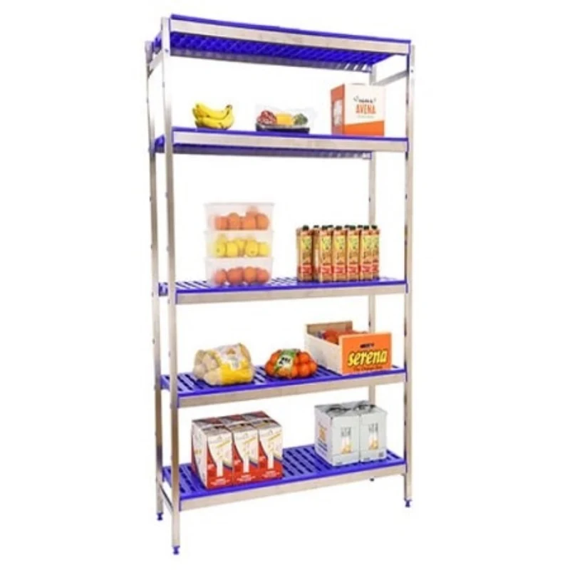 Etagère inox hauteur 1600mm 5 niveaux en plastique