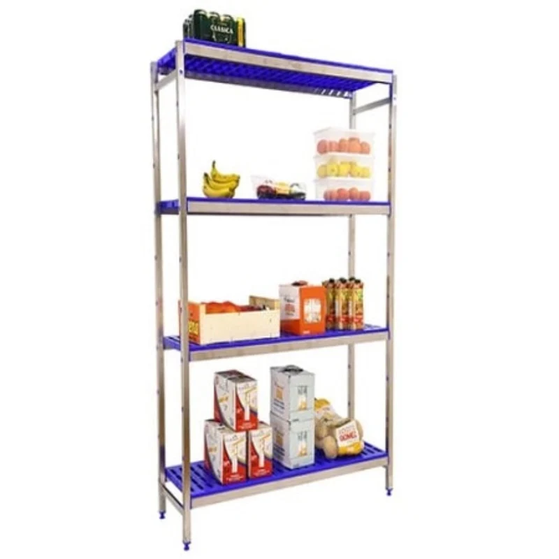 Etagère inox hauteur 1600mm 4 niveaux en plastique