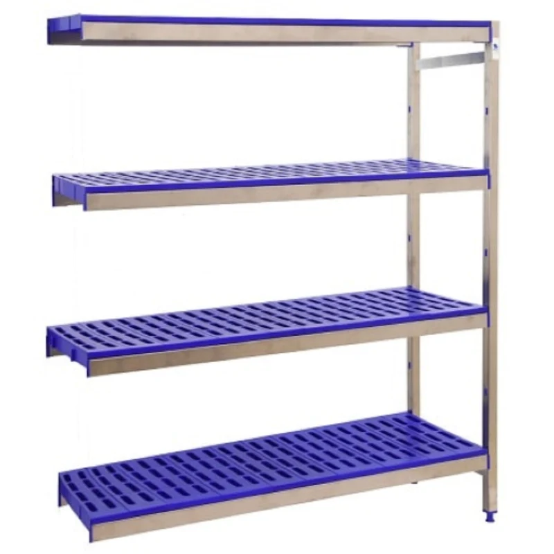 Etagère inox hauteur 1600mm 4 niveaux en plastique